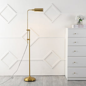 Zinnia 63" Height-Adjustable Pharmacy LED Floor Lamp - Brass Gold