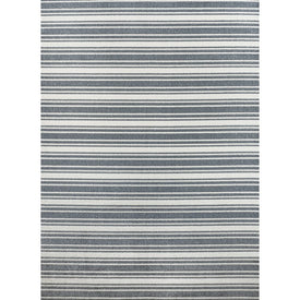 Fawning Two-Tone Striped Classic Low-Pile Machine-Washable 3' x 5' Area Rug - Cream/Dark Gray