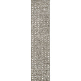 Pele Modern Geometric Dot Shag 2' x 10' Runner Rug - Gray/Ivory