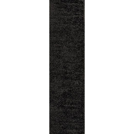 Clayton Solid Shag Machine-Washable 2' x 8' Runner Rug - Black