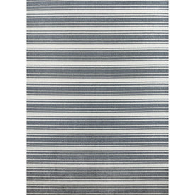 Fawning Two-Tone Striped Classic Low-Pile Machine-Washable 5' x 8' Area Rug - Cream/Dark Gray