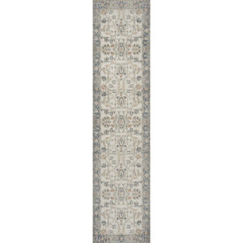 Hiero Persian Border Low-Pile Machine-Washable 2' x 8' Runner Rug - Cream/Terra