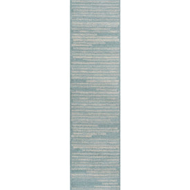 Khalil Berber Stripe 2' x 8' Runner Rug - Turquoise/Cream