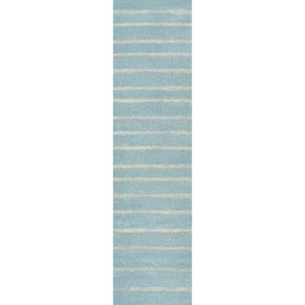 Williamsburg Minimalist Stripe 2' x 8' Runner Rug - Turquoise/Cream