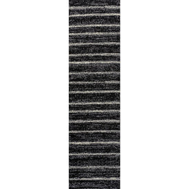 Williamsburg Minimalist Stripe 2' x 8' Runner Rug - Black/Cream
