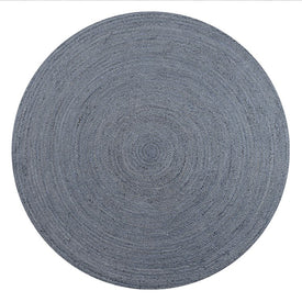 Zara Braided Coastal Cottage Jute 4' Round Area Rug - Blue