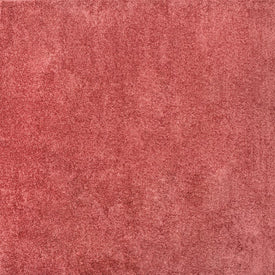 Haze Solid Low-Pile 7' Square Area Rug - Red