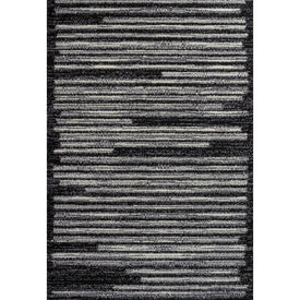 Khalil Berber Stripe 4' x 6' Area Rug - Black/Cream