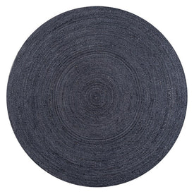 Zara Braided Coastal Cottage Jute 5' Round Area Rug - Navy