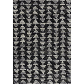 Aisha Moroccan Triangle Geometric 4' x 6' Area Rug - Black/Cream