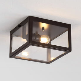 Eleanor 8" Single-Light Square Case LED Flush Mount Ceiling Fixture - Oil Rubbed Bronze