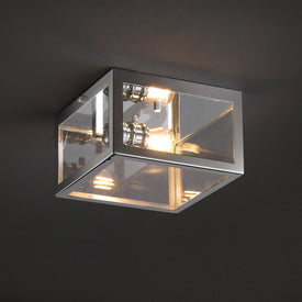 Eleanor 8" Single-Light Square Case LED Flush Mount Ceiling Fixture - Chrome