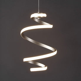 Whirl 11" Single-Light Abstract Integrated LED Pendant - Silver