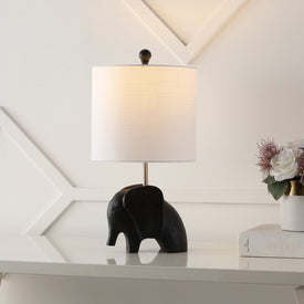 Koda 17.5" Resin/Iron Elephant LED Kid's Table Lamp - Black