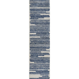 Khalil Berber Stripe 2' x 8' Runner Rug - Cream/Navy