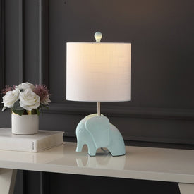 Koda 17.5" Resin/Iron Elephant LED Kid's Table Lamp - Turquoise