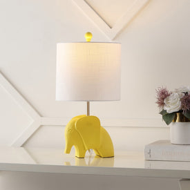Koda 17.5" Resin/Iron Elephant LED Kid's Table Lamp - Yellow