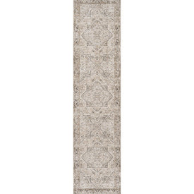 Koda Vintage Native American Medallion Machine-Washable 2' x 8' Runner Rug - Cream/Brown