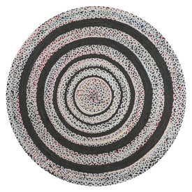 Abyss Braided Jute 4' Round Area Rug - White/Multi