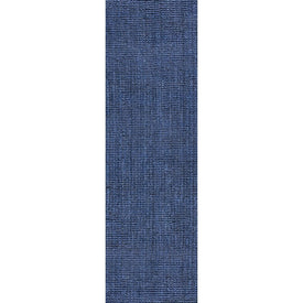 Pata Handwoven Chunky Jute 2' x 16' Runner Rug - Navy