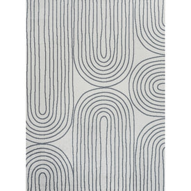 Doodle Geometric Machine-Washable 3' x 5' Area Rug - Cream/Dark Gray