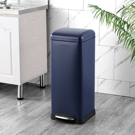 Betty Retro 8-Gallon Step-Open Trash Can - Denim