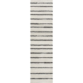 Williamsburg Minimalist Stripe 2' x 8' Runner Rug - Cream/Black