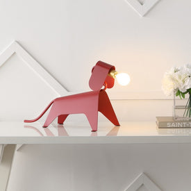 Rover 10" Modern Canine LED Kid's' Lamp - Red