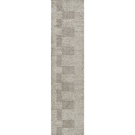Petra Abstract Stripe Geometric Shag 2' x 10' Runner Rug - Gray/Ivory