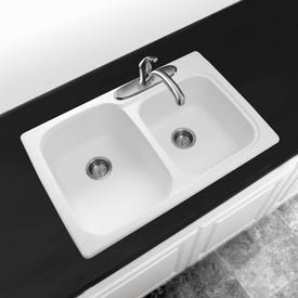 Swanstone 33x22" Drop-In Double Bowl Kitchen Sink