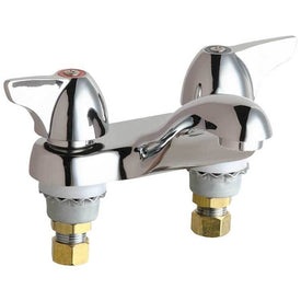 Lavatory Faucet 4 Inch Spread 2 Wing ADA Polished Chrome 20 to 125PSI Operating Pressure 40 to 140DEG F Operating Temperature