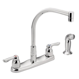 M-Bition Two Handle High Arc Kitchen Faucet with Side Sprayer