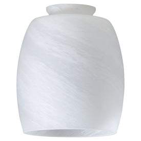 Replacement White Faux Alabaster Glass Barrel Shade with 2.25" Fitter