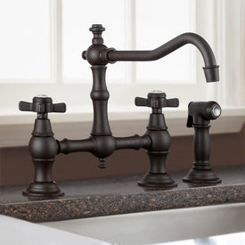 Fairfield Two Handle Kitchen Bridge Faucet with Side Sprayer