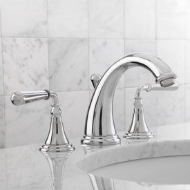 Bevelle Two Handle Widespread Bathroom Faucet with Drain