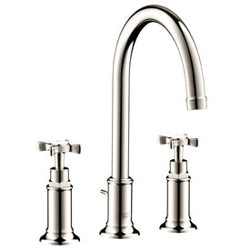 AXOR Montreux Two Handle Widespread Bathroom Faucet with Cross Handles and Pop-Up Drain