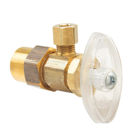 Angle Stop Valve 1/2 x 1/4 Inch Lead Free Brass Rough Brass Multi Turn CPVC x Compression