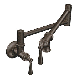 Traditional Two Handle Wall-Mount Pot Filler Faucet