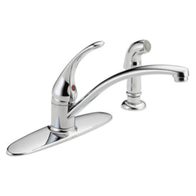 Foundations Single Handle Kitchen Faucet with Escutcheon/Side Sprayer