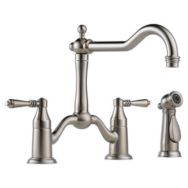 Tresa Two Handle Bridge Kitchen Faucet with Side Spray