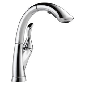 Linden Single Handle High Arc Pull Out Kitchen Faucet with Multi-Flow Technology