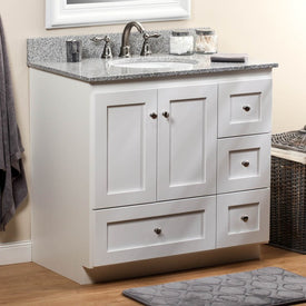 Simplicity Shaker 36"W x 21"D x 34.5"H Single Bathroom Vanity Cabinet Only with Right Drawers