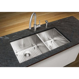 Quatrus 33" 1-3/4 Double Bowl Stainless Steel Undermount Kitchen Sink