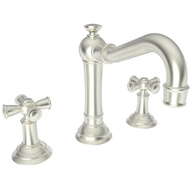 Jacobean Two Handle Widespread Bathroom Faucet with Drain