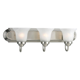 Alabaster Glass Three-Light Bath Lighting Fixture