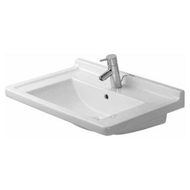 Lavatory Sink Starck 3 Wall Mount with Overflow 27-1/2 x 19-1/4 Inch Rectangle White 1 Hole