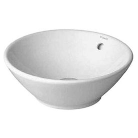 Lavatory Sink Bacino Above Counter with Overflow 16-5/8 Inch Round White