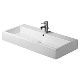 Lavatory Sink Vero Above Counter with Overflow & WonderGliss Surface Treatment 23-3/8 x 18-1/4 Inch Rectangle White 1 Hole