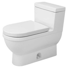 Toilet Starck 3 1 Piece White Elongated 26-3/8 Inch 1.28 Gallons per Flush