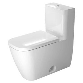 Toilet Happy D.2 1 Piece Less Seat White Elongated 29-3/8 Inch 1.28 Gallons per Flush Ceramic Floor Mount Dual Top